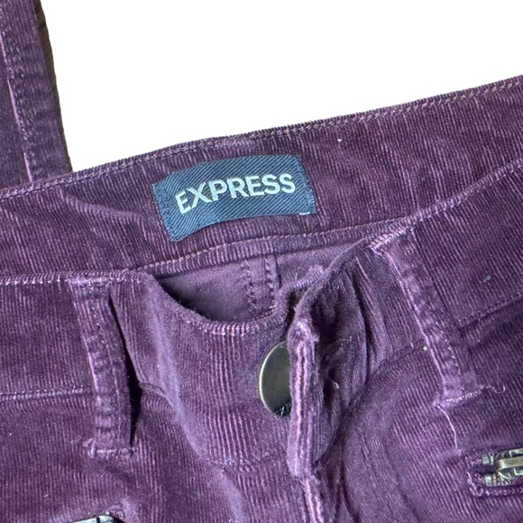EXPRESS Beautiful Plum Corduroy Mid Rise Legging Jeans w/ Zip Pockets | Size‎ 6R - Picture 5 of 8